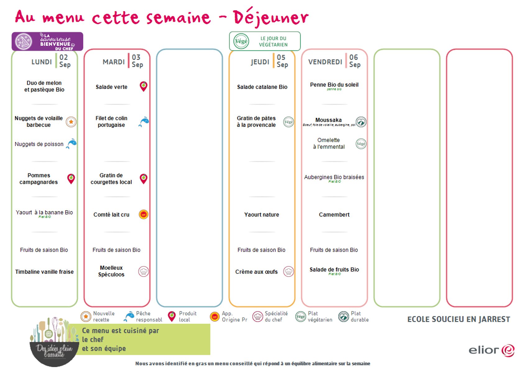 MENU SOUCIEU MATERNELLES SEMAINE 42