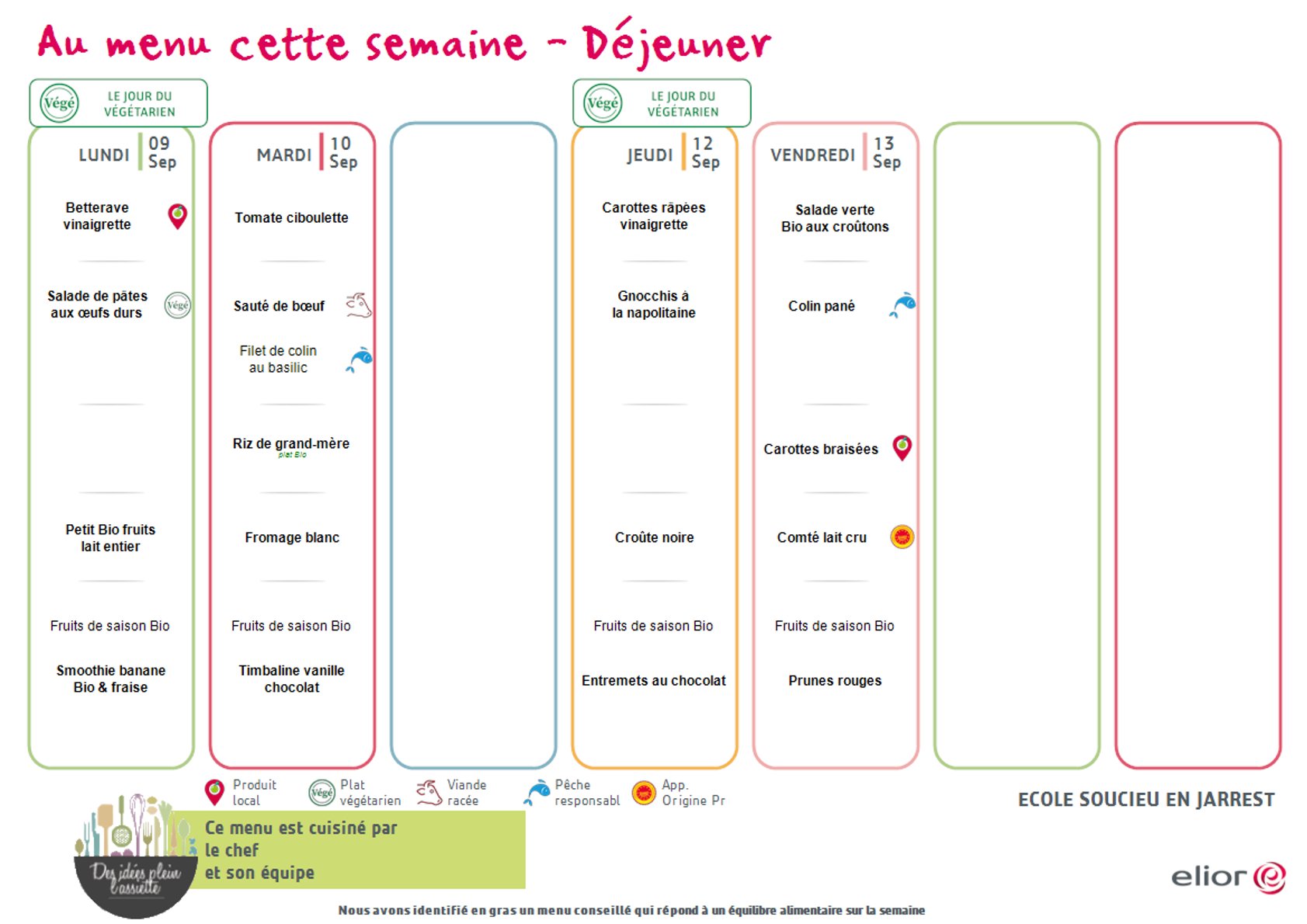 MENU SOUCIEU MATERNELLES SEMAINE 42